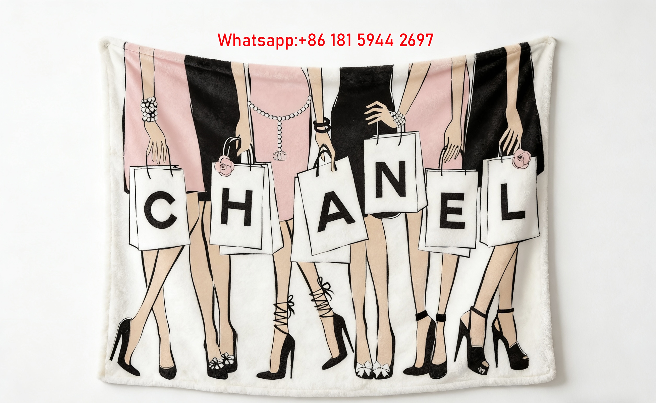 Chanel Fashion Girls Shopping Bag Flannel Sofa Throw Blanket IMG_6805